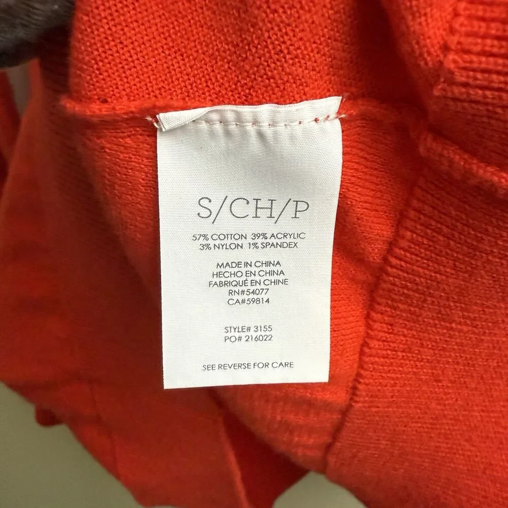 CAbi Cobblestone Cardigan Sweater Fiery Red Full Zip Back Size SMALL